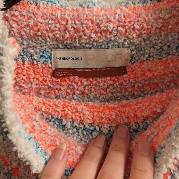 Anthropologie Pilcro Selene Sweater Size L - Oversized Nordic Style Mock Neck - Picture 4 of 7